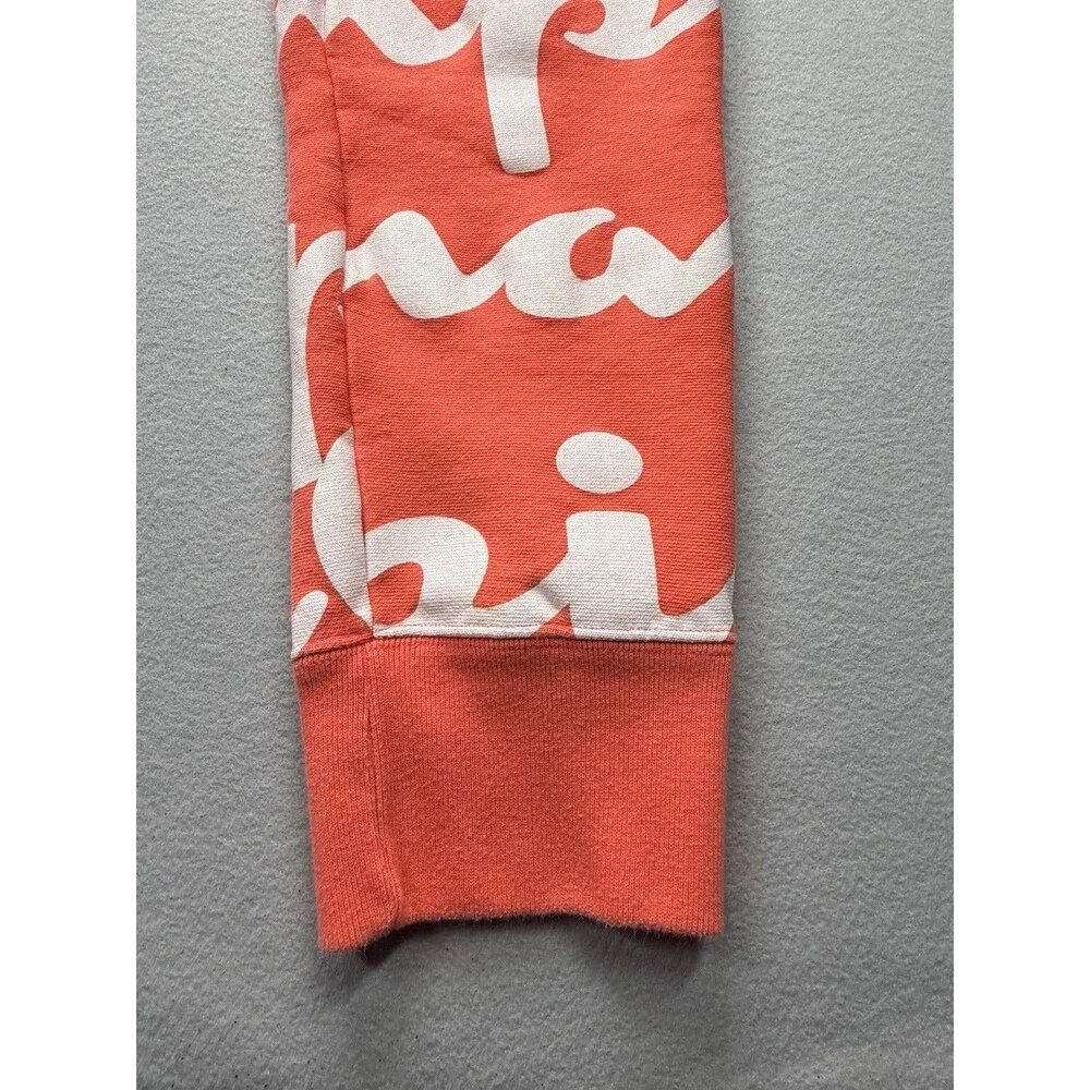 Champion Reverse Weave Giant Script Jogger Pants Orange White Size M